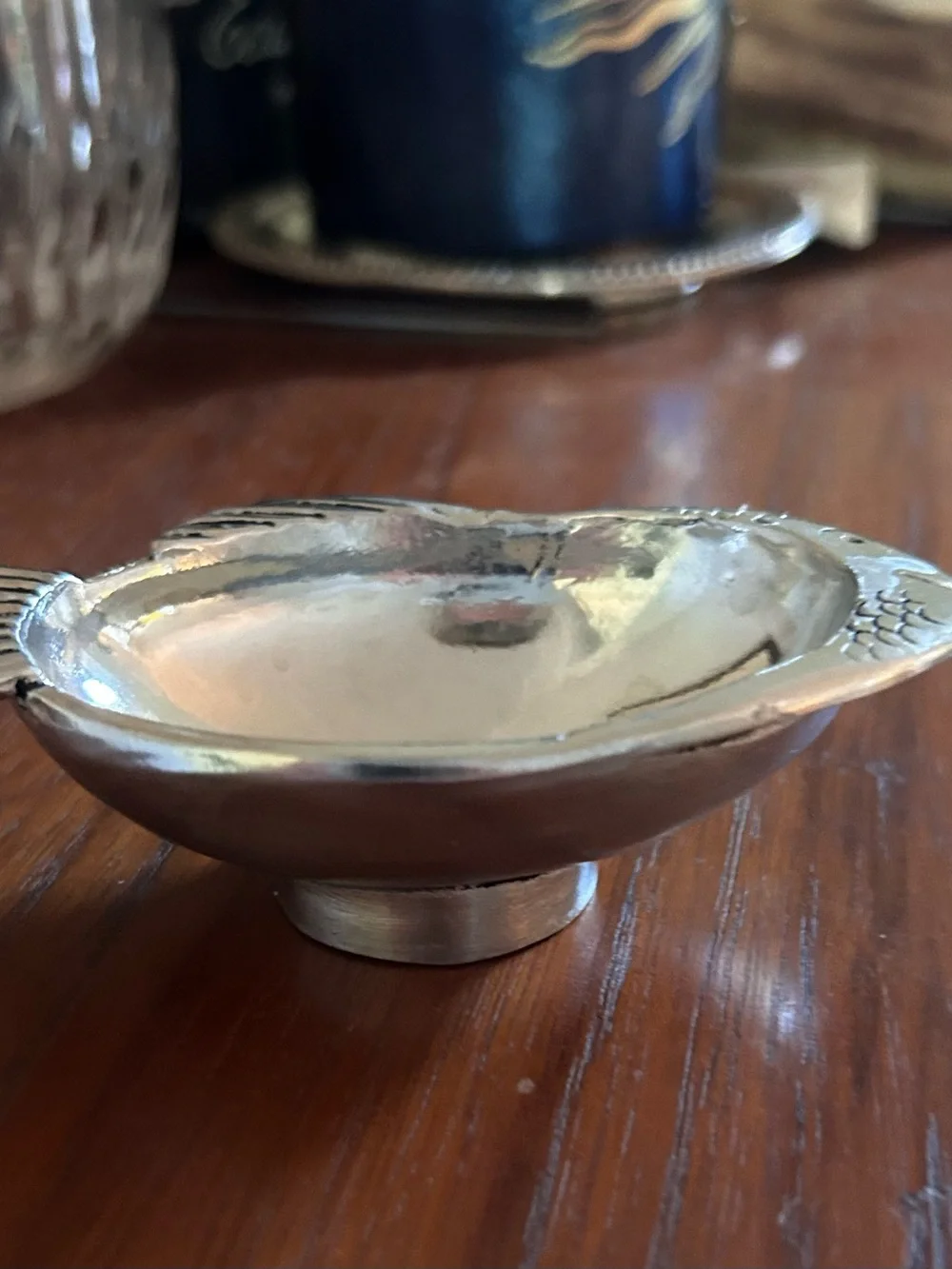 LEIF Pewter olive dish, fish shaped